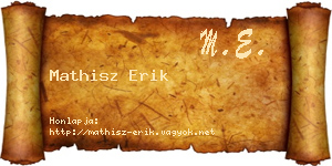 Mathisz Erik névjegykártya
